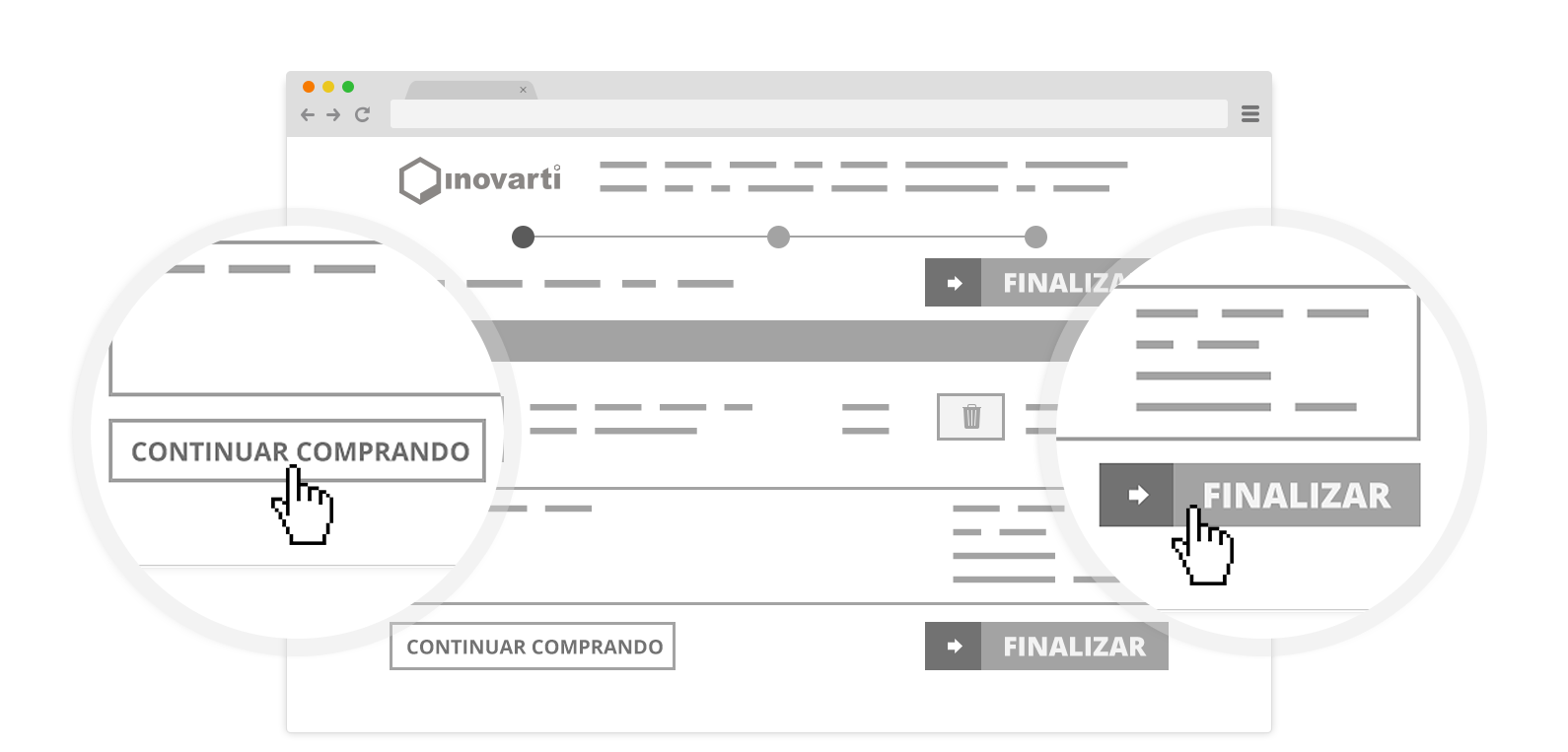 Continuar Comprando e finalizar compra - Junitex